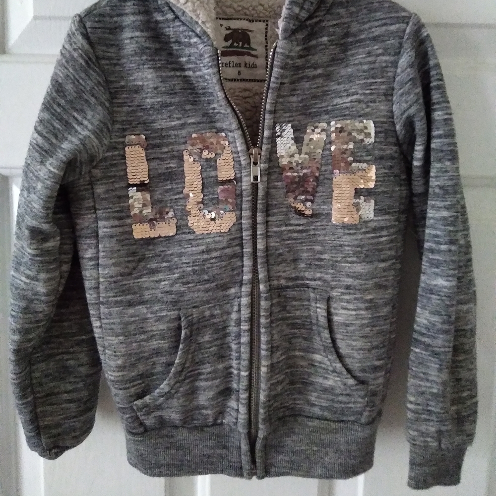 Reflex kids size 5 "love" sequin jacket